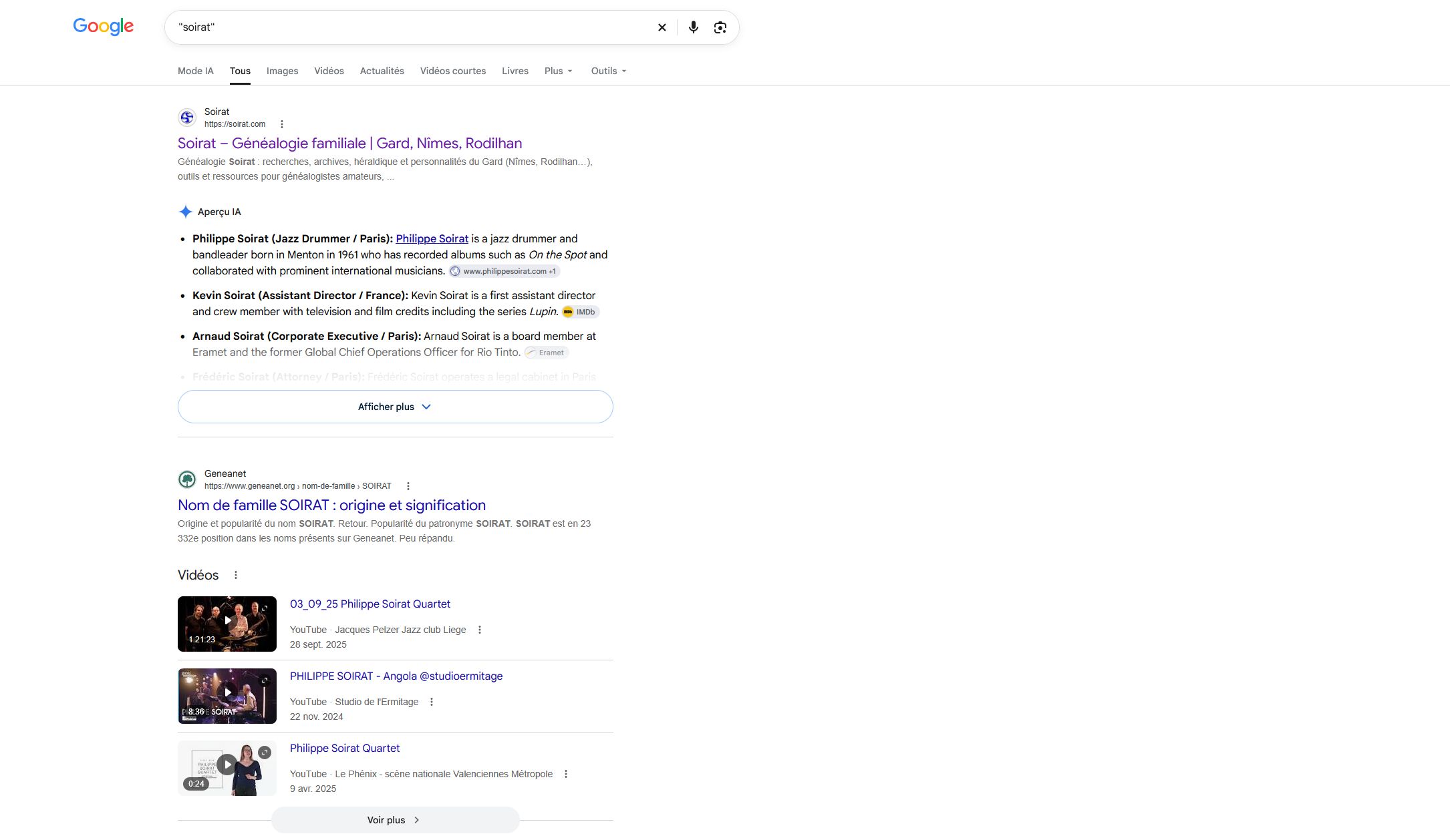 Résultats Google pour soirat