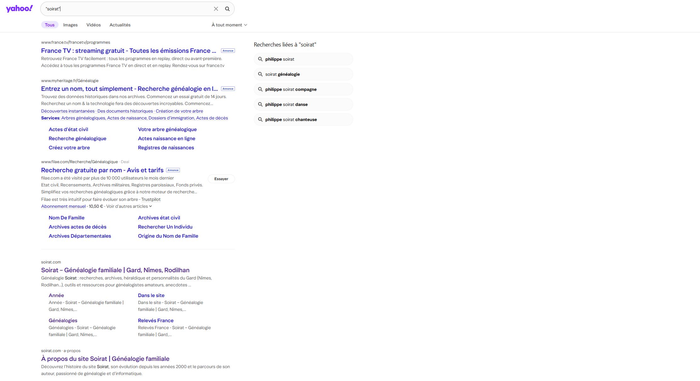 Résultats Yahoo pour soirat